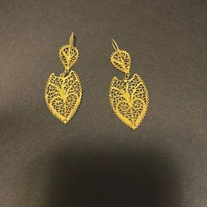 Spanish gold colored dangly earrings